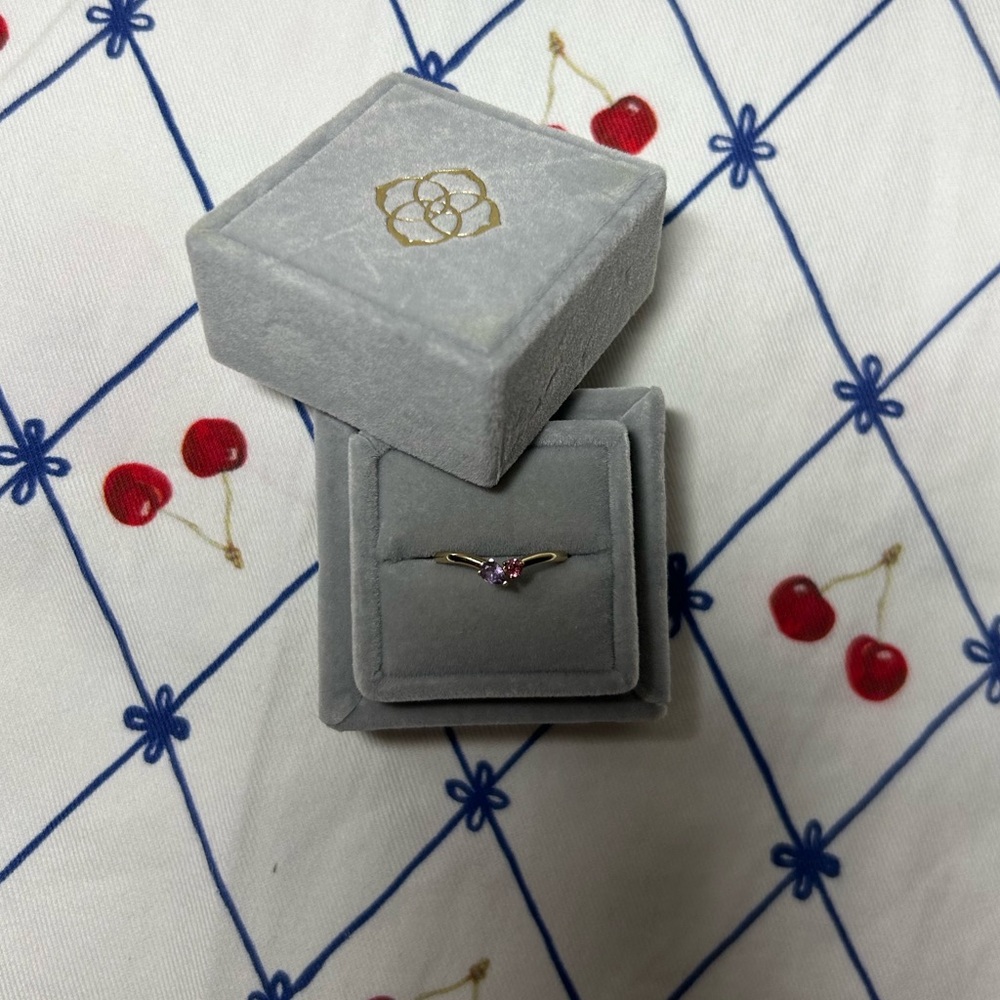 Kendra Scott 14k Gold Ring with sapphire and tourmaline